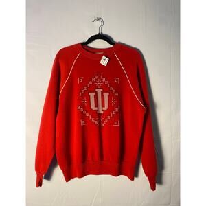 Vintage 90s Basset Walker IU Indiana Crochet Crewneck Pullover Sweatshirt XL